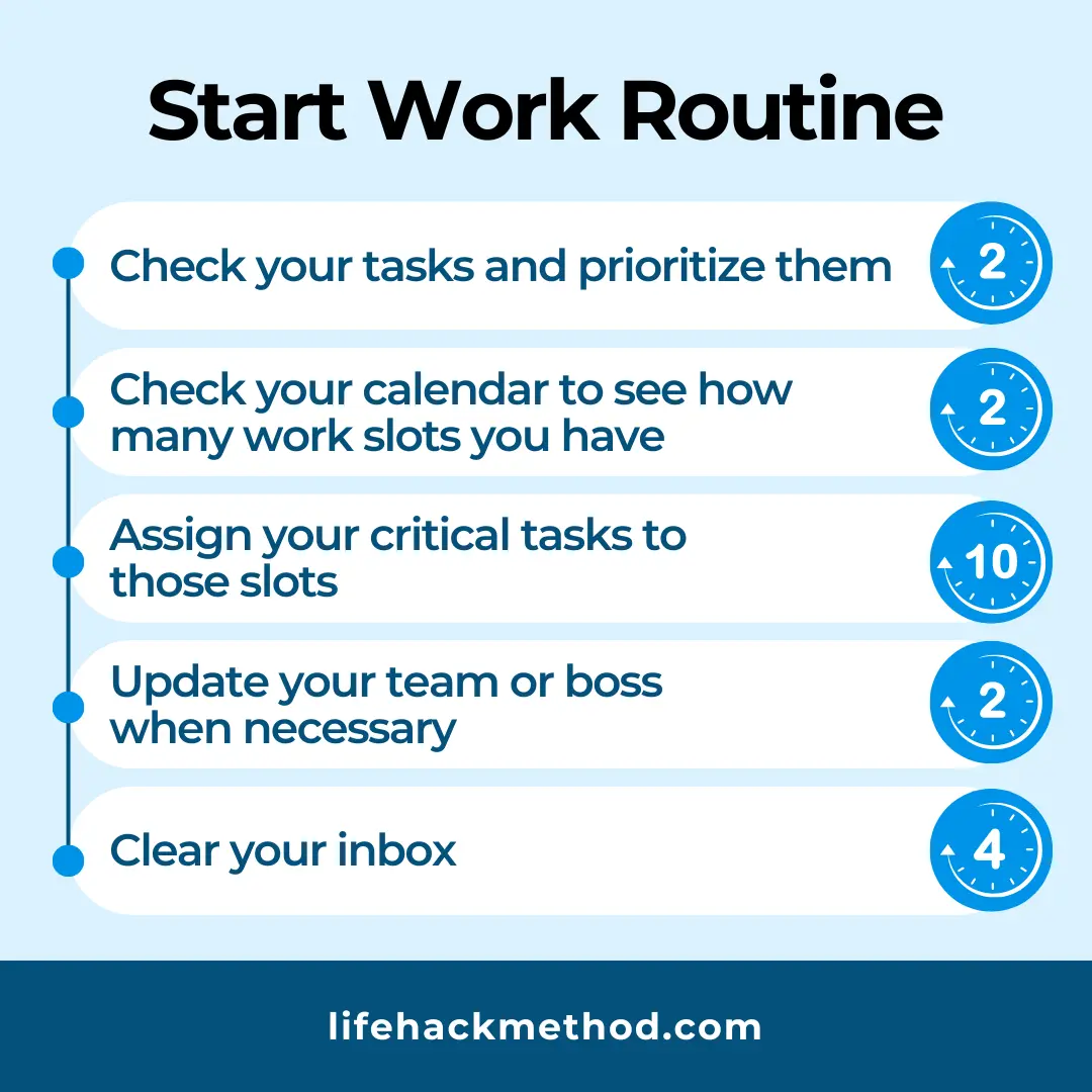 Start work routine