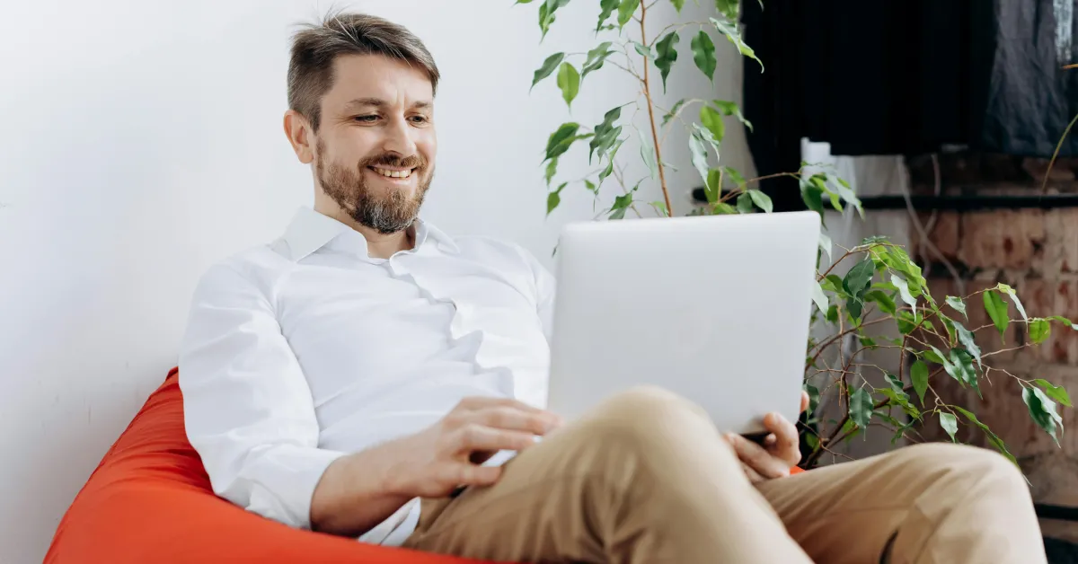 Man Using His Laptop in Office